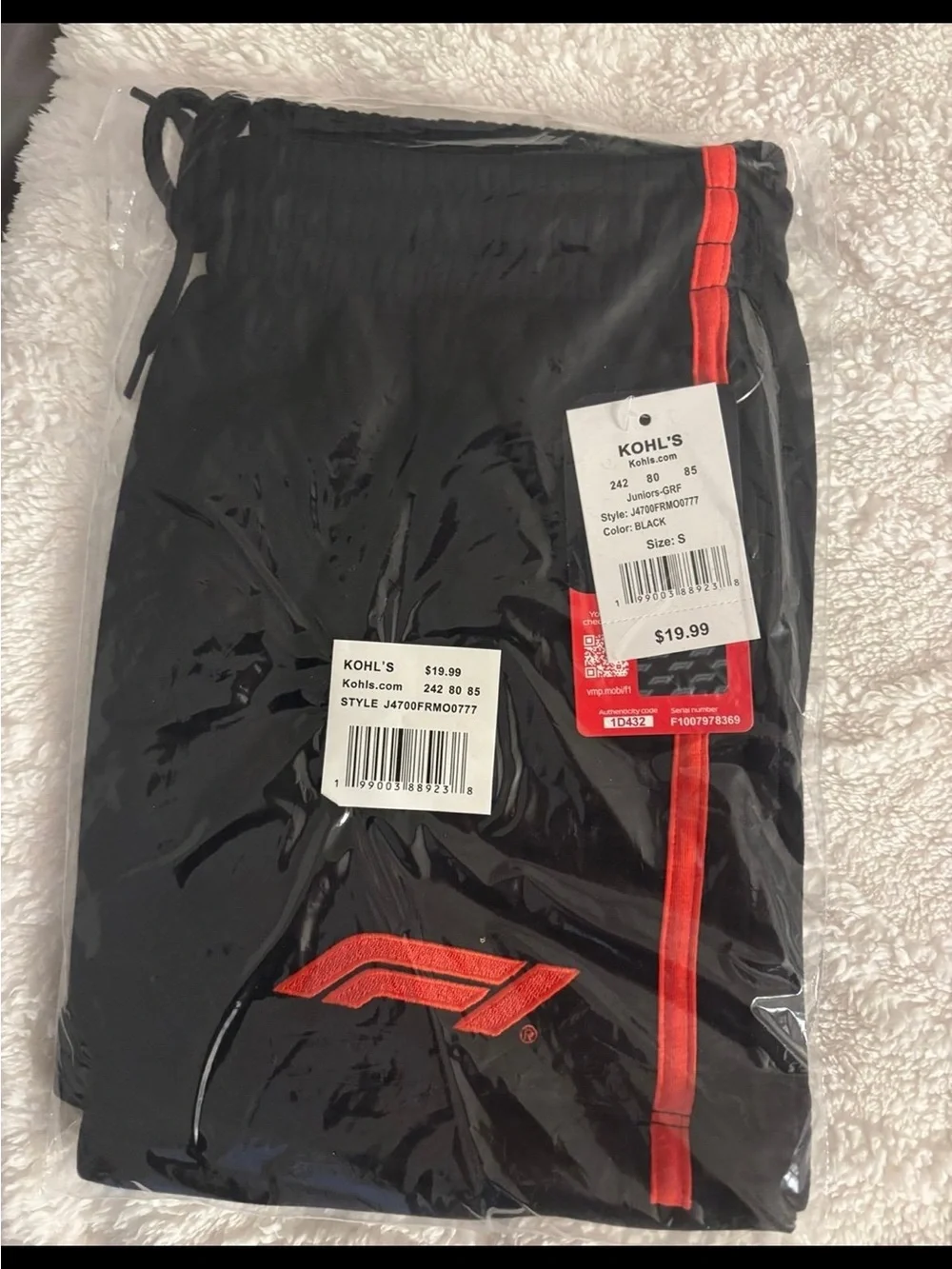 Kohl's Formula Racing Men's Black with Red Trim Athletic Shorts